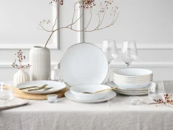 Creatable Geschirrset|Allegra - Tafelservice 12-tlg - Goldband