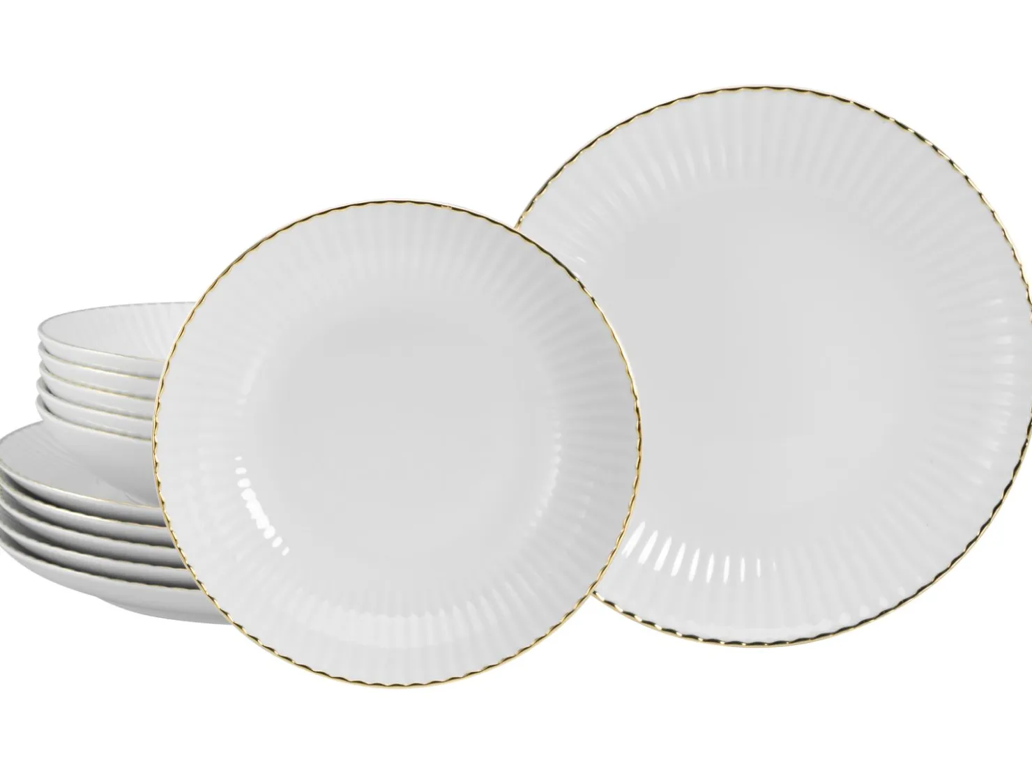 Creatable Geschirrset|Allegra - Tafelservice 12-tlg - Goldband