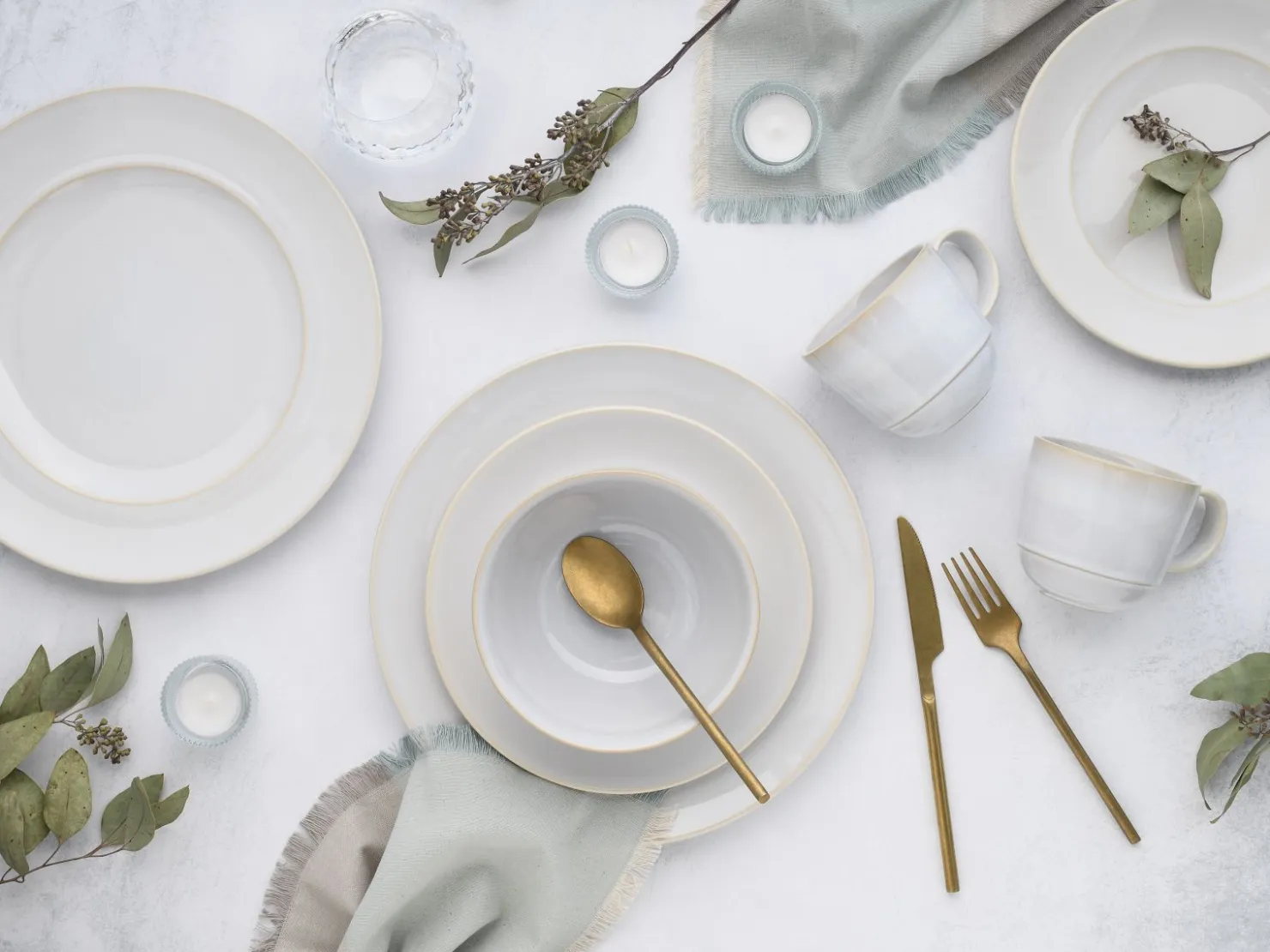 Creatable Geschirrset|Antique - Kombiservice 16-tlg - Offwhite