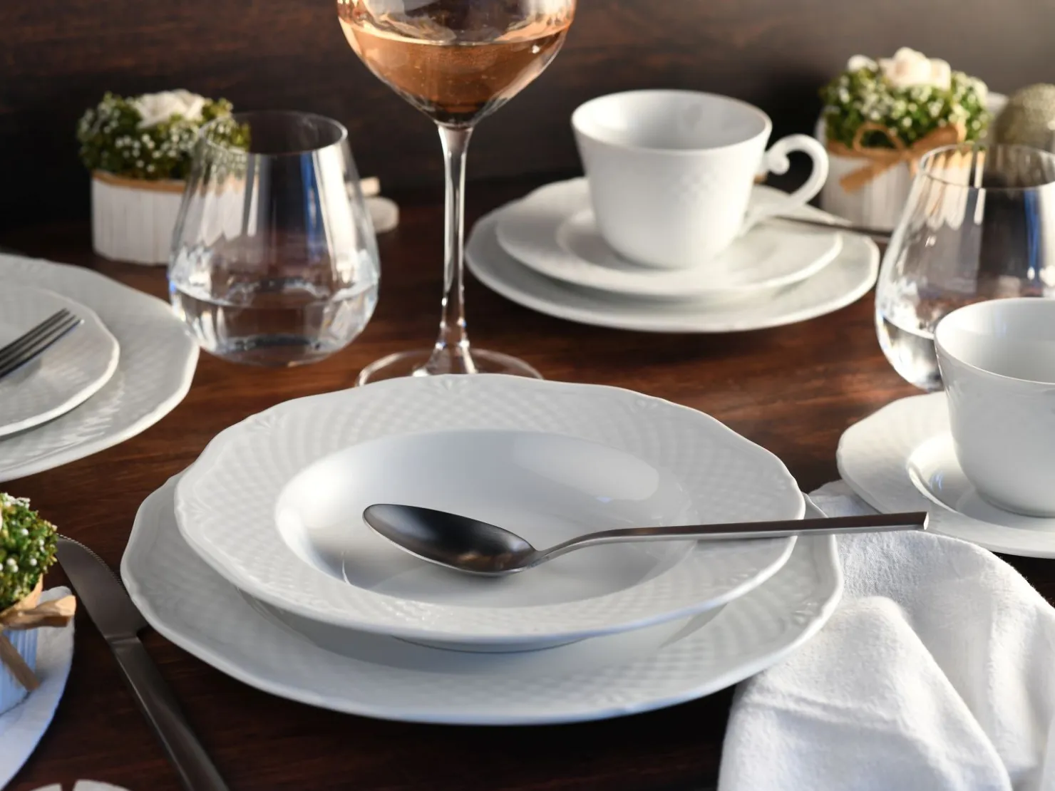 Creatable Geschirrset|Arianne - Kombiservice 30-tlg - Weiss
