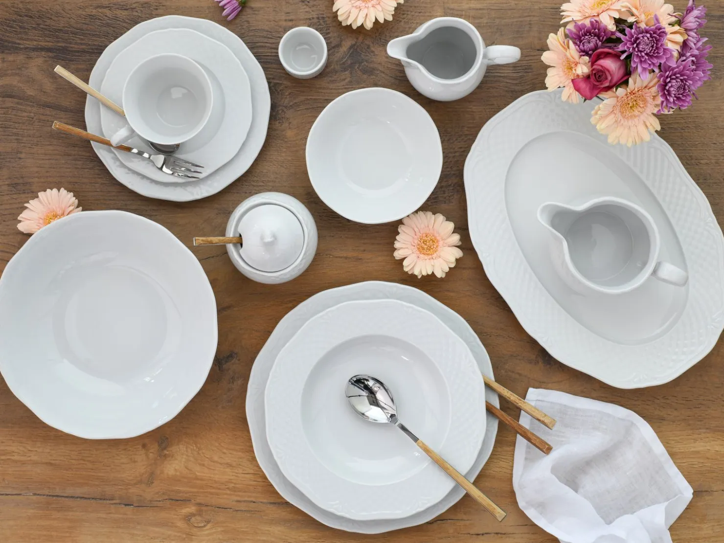 Creatable Geschirrset|Arianne - Kombiservice 61-tlg - Weiss