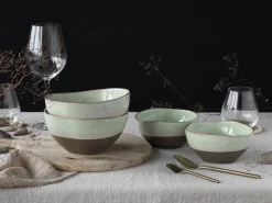 Creatable Bowls & Schüsseln|Geschirrset|Basalt Bio - Bowl 4-tlg - Salbei