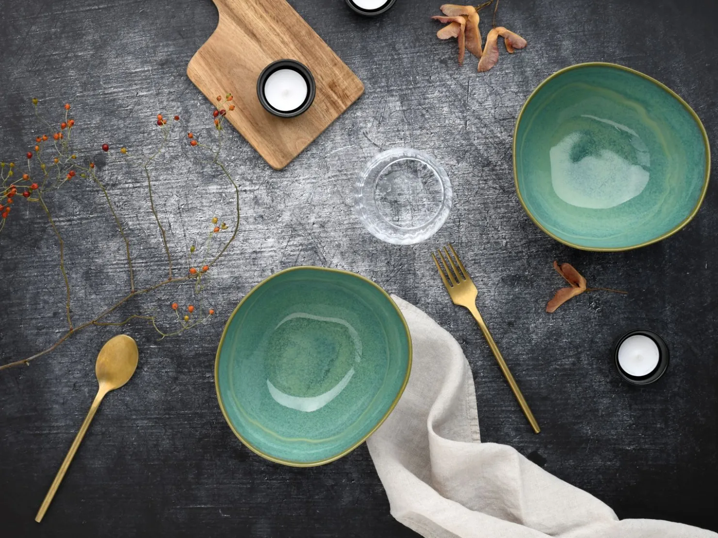 Creatable Bowls & Schüsseln|Geschirrset|Basalt Bio - Poke Bowl 2-tlg - Salbei