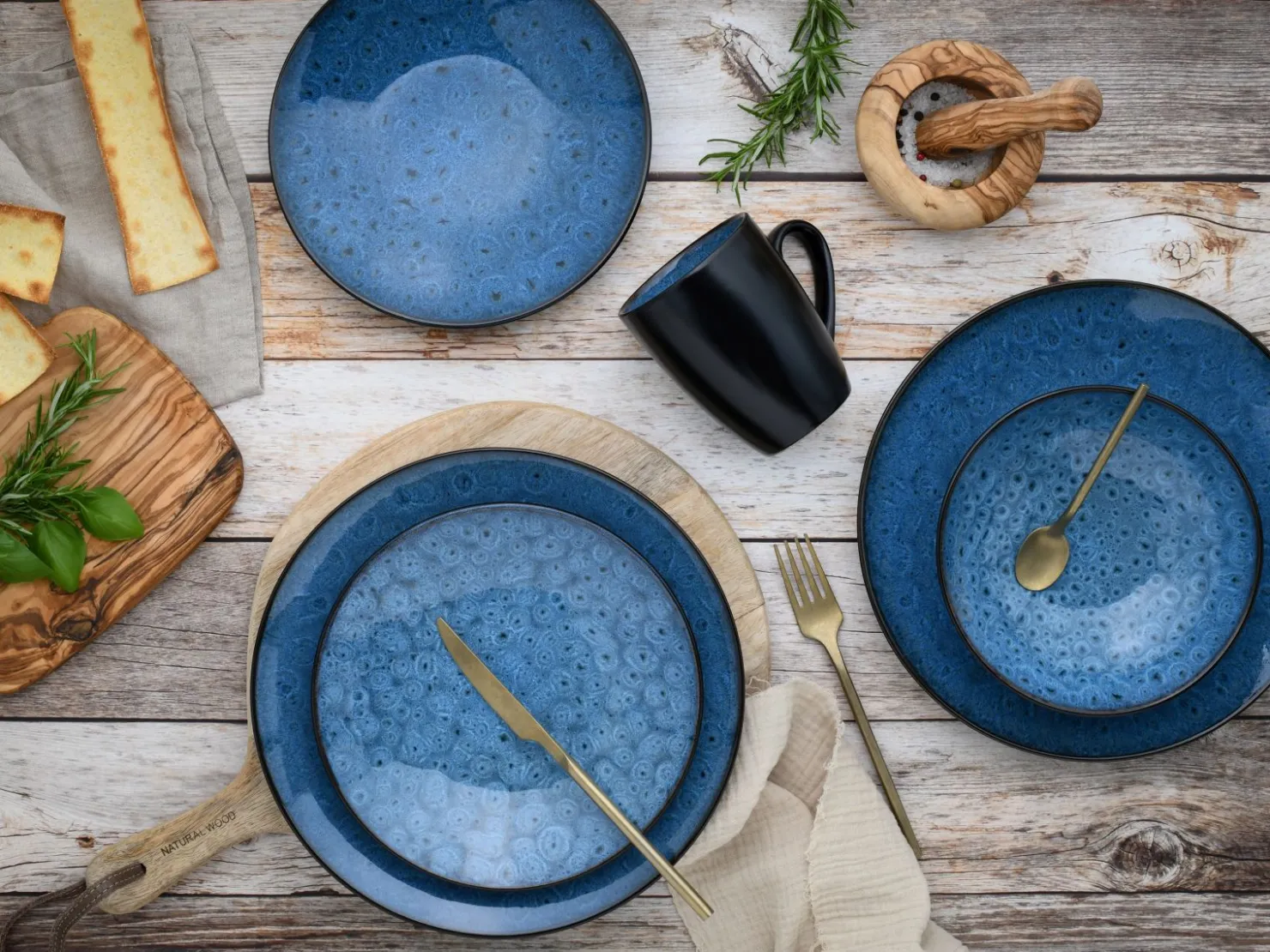 Creatable Geschirrset|Capri - Kombiservice 16-tlg - Blau