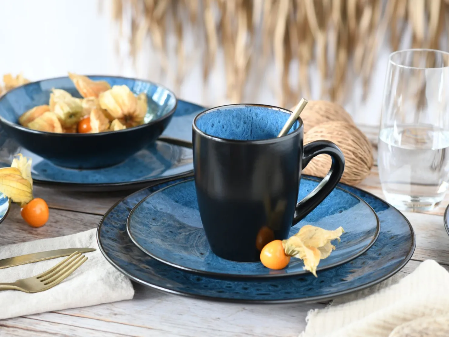 Creatable Geschirrset|Capri - Kombiservice 16-tlg - Blau