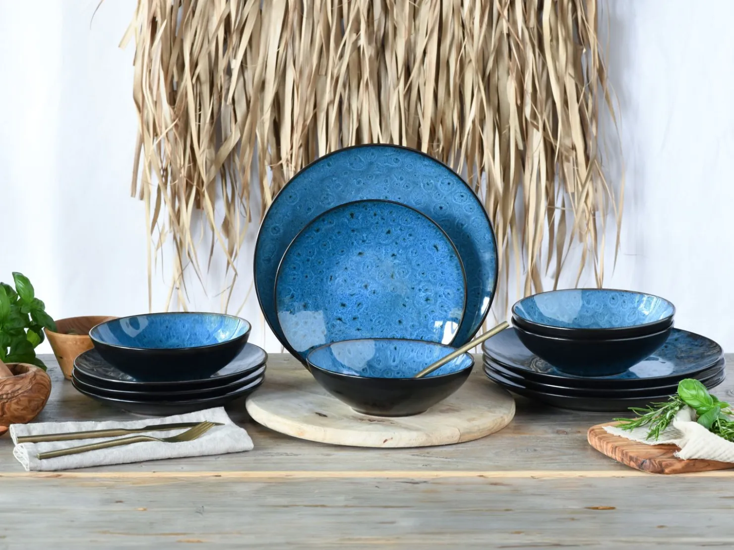 Creatable Geschirrset|Teller|Capri - Tellerset 12-tlg - Blau
