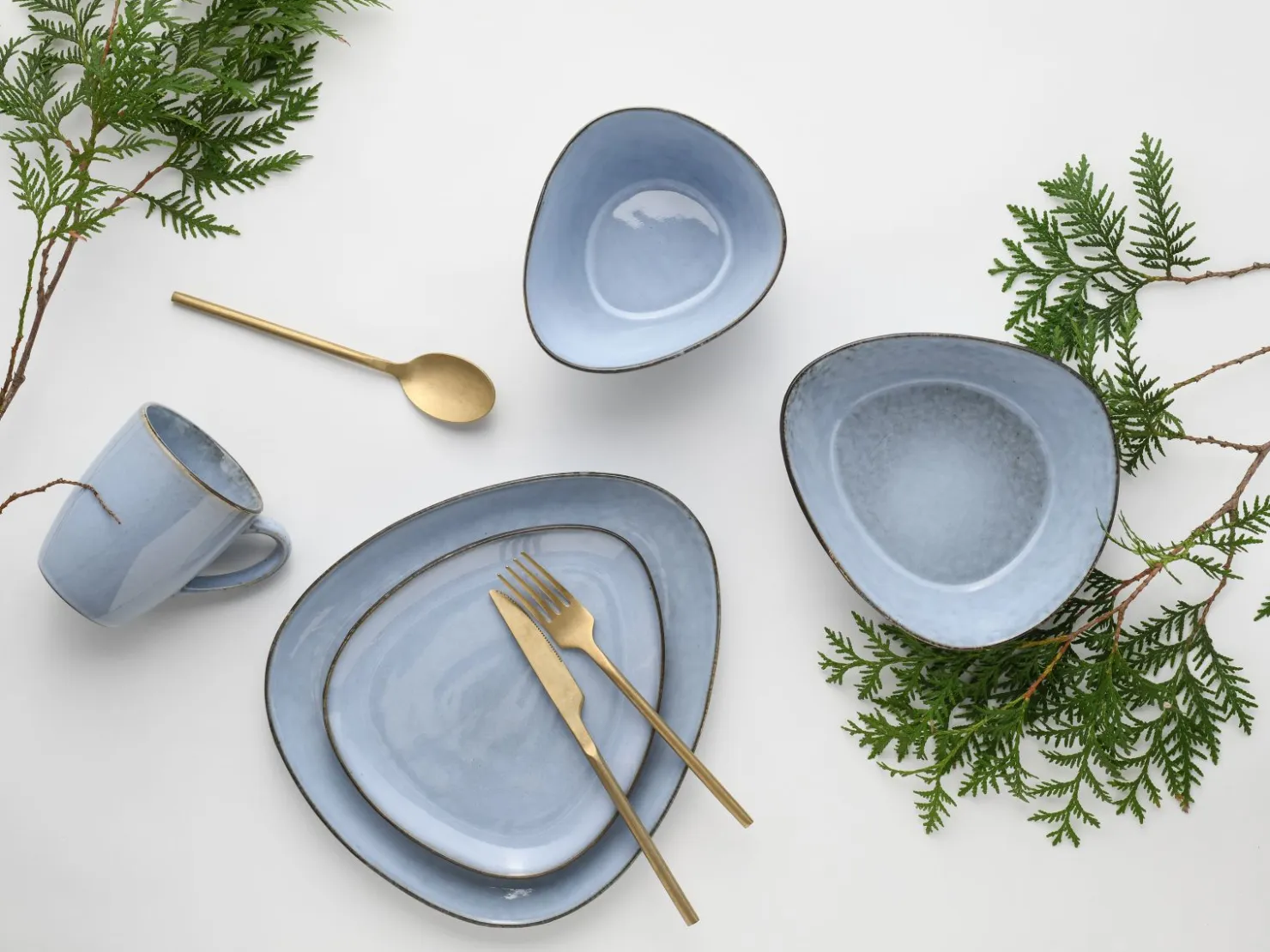 Creatable Geschirrset|Cloudy - Kombiservice 10-tlg - Smokeblue