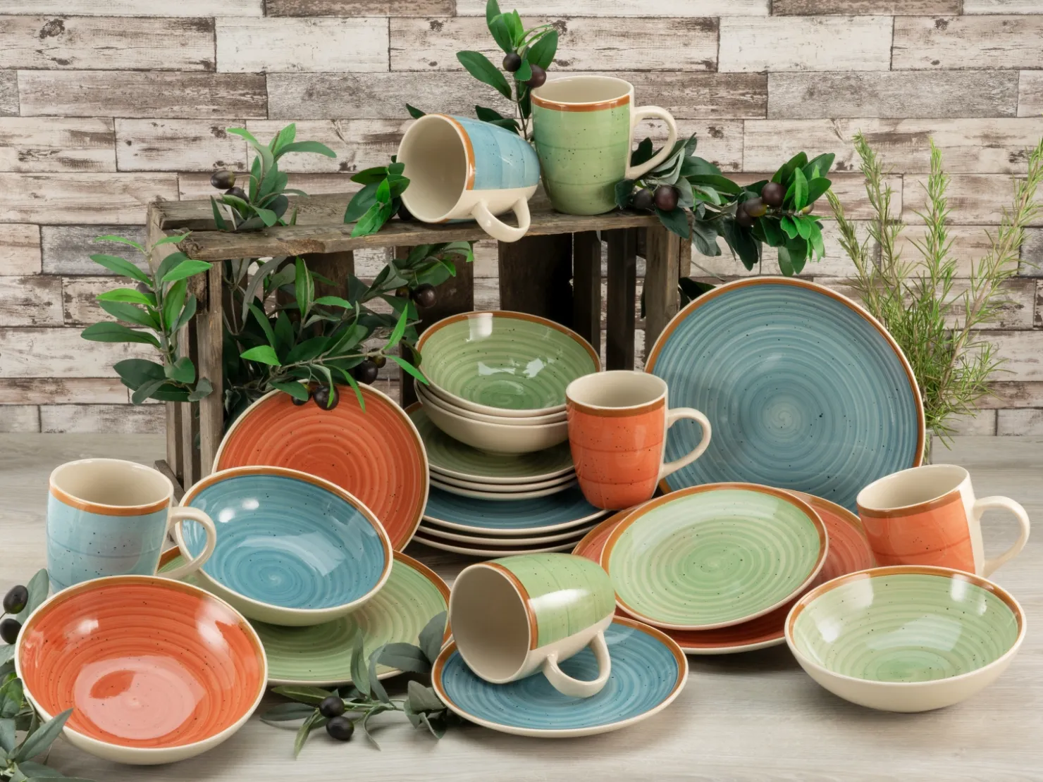 Creatable Geschirrset|Country - Kombiservice 24-tlg - bunt