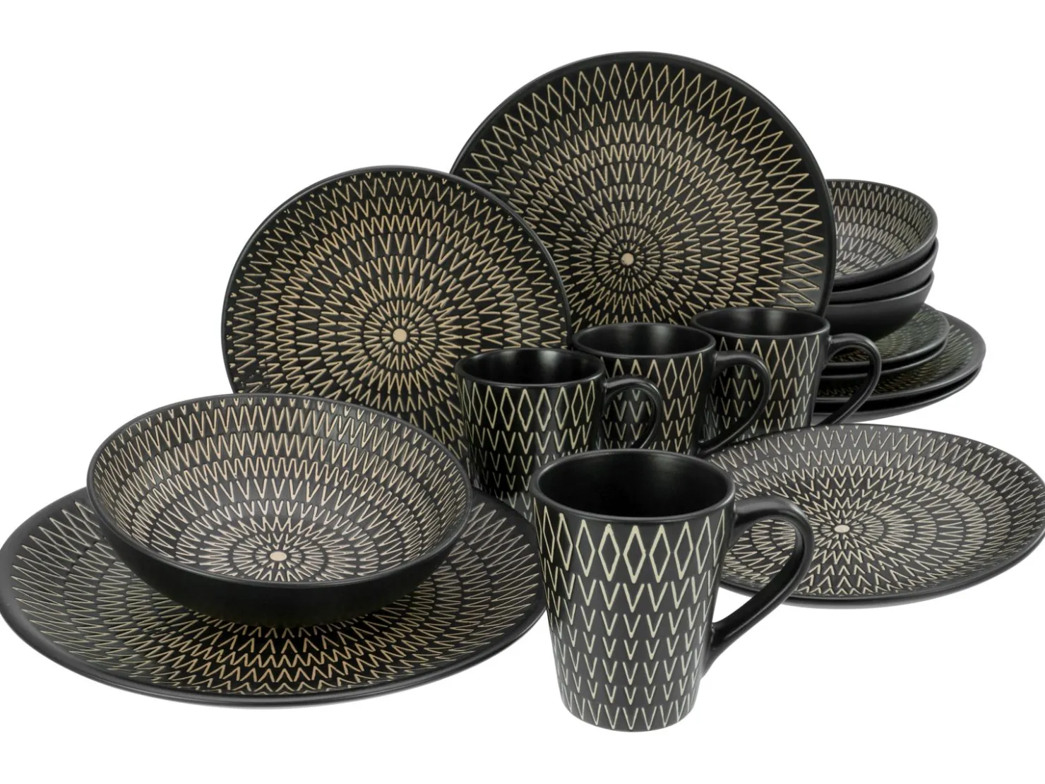 Creatable Geschirrset|Crafted - Kombiservice 16-tlg - Black