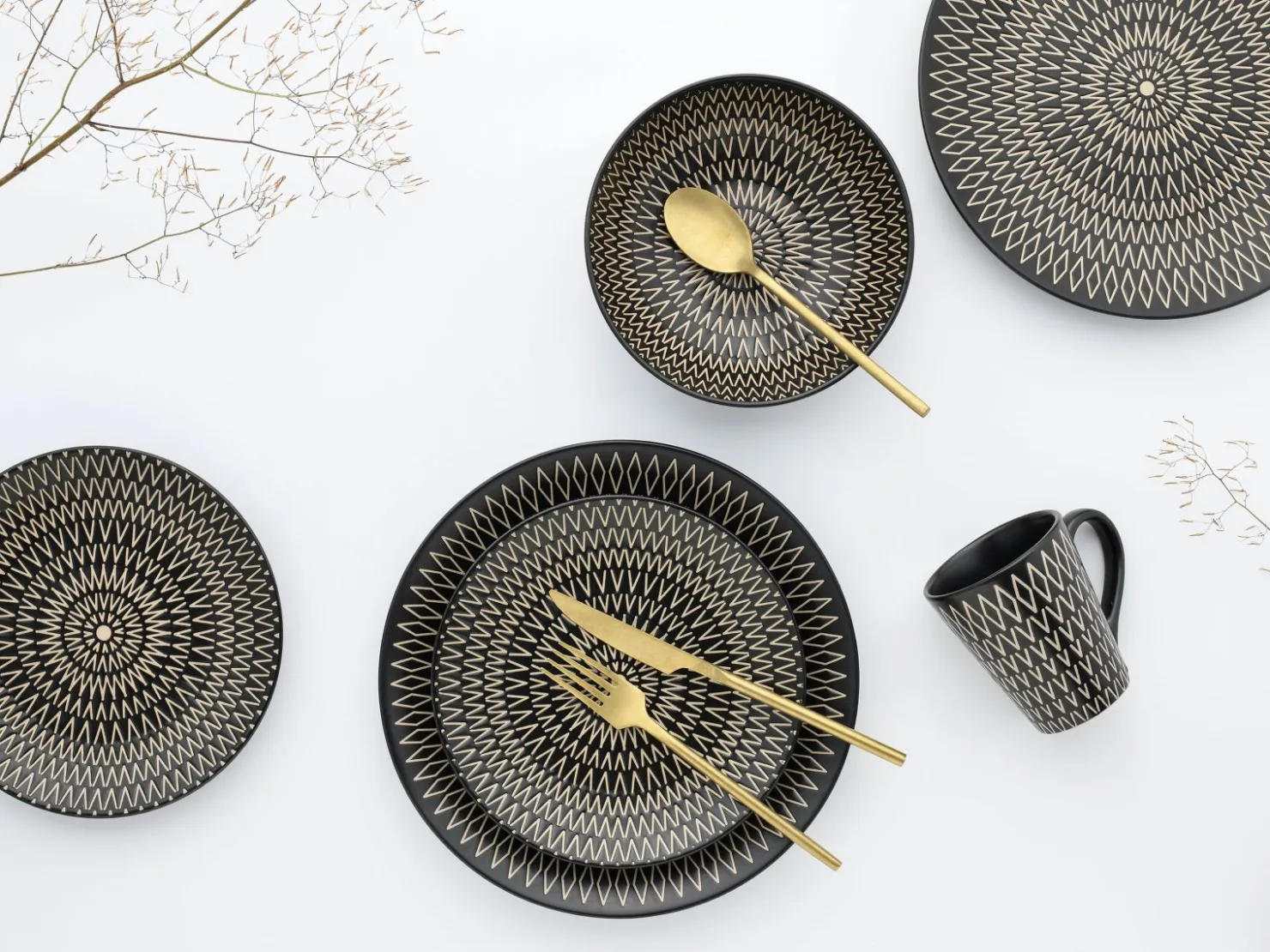 Creatable Geschirrset|Crafted - Kombiservice 16-tlg - Black