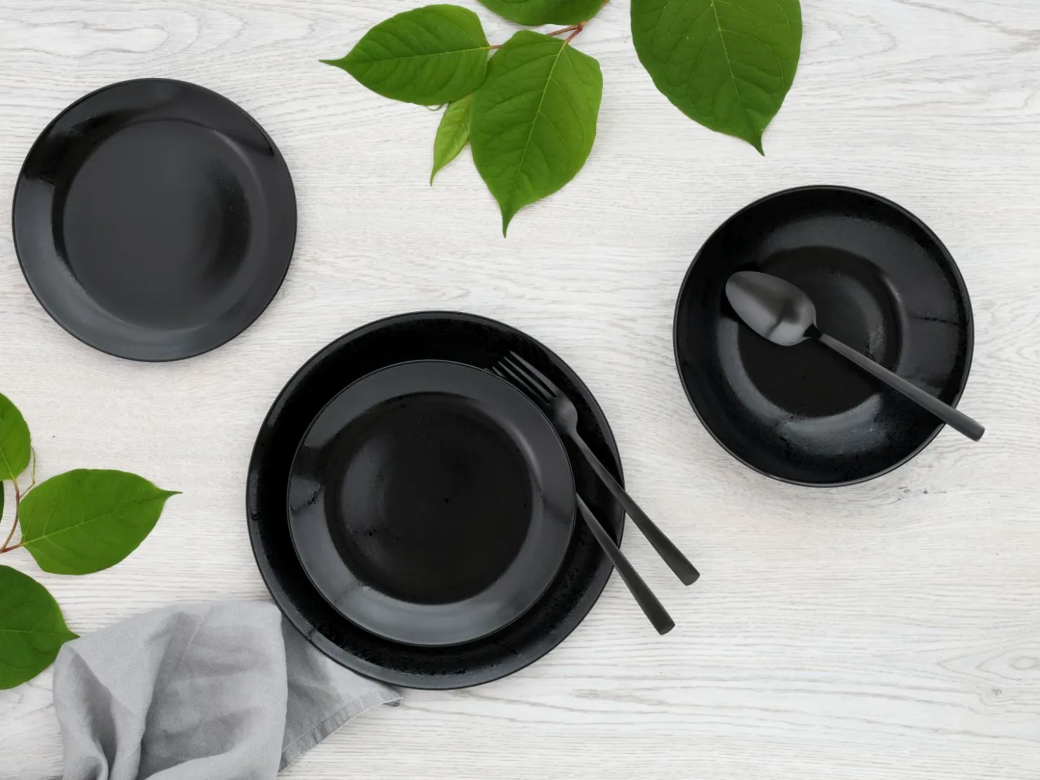 Creatable Geschirrset|Diana - Tellerset12-tlg - Schwarz
