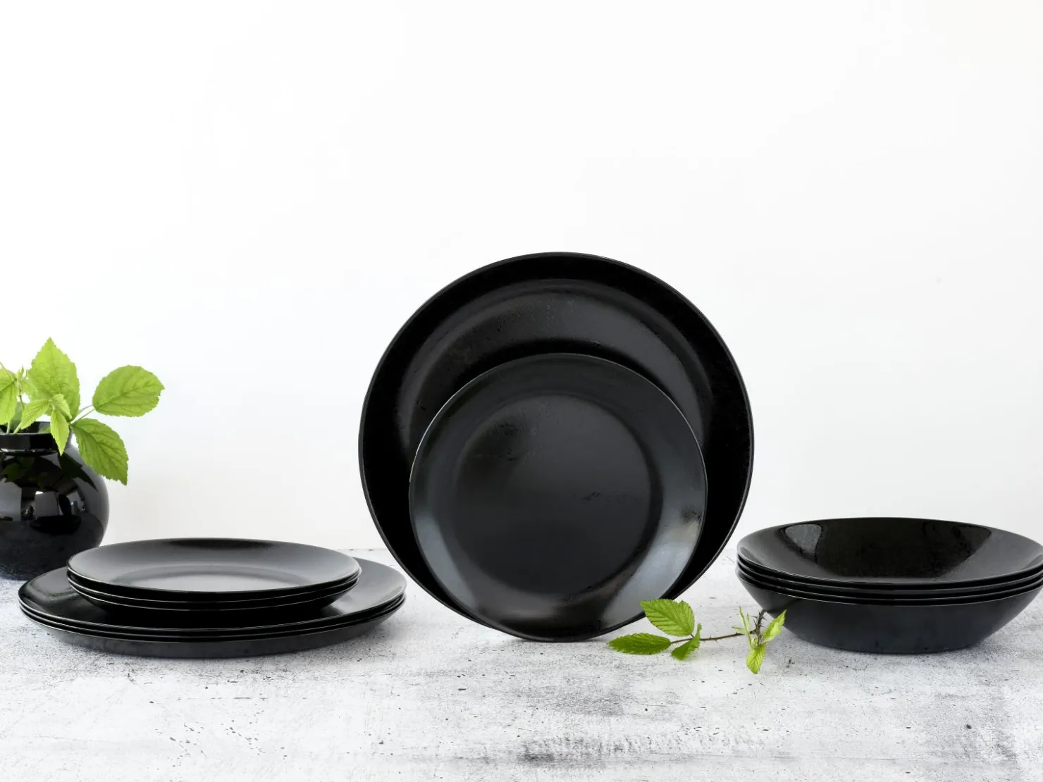 Creatable Geschirrset|Diana - Tellerset12-tlg - Schwarz