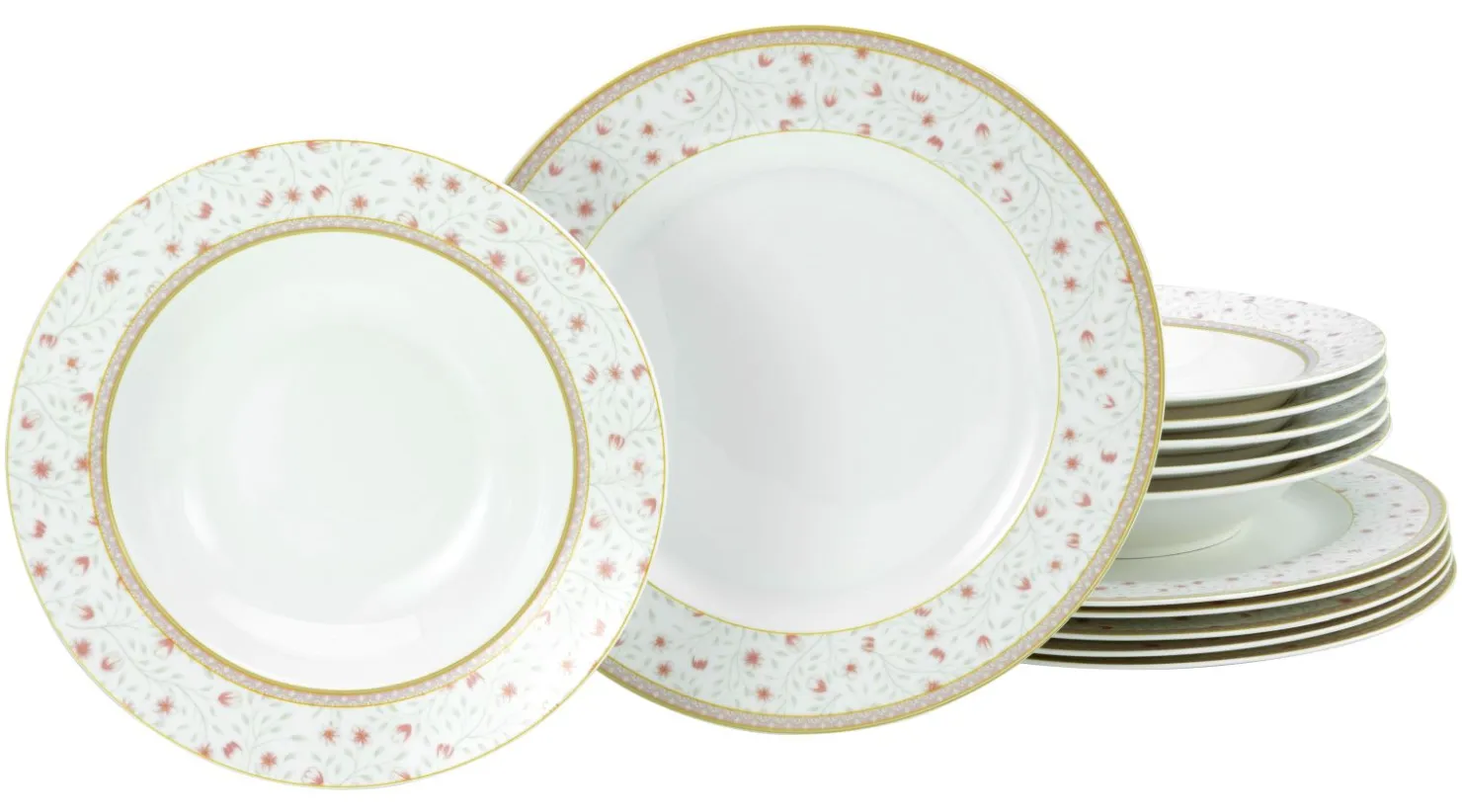 Creatable Geschirrset|Emilia - Tafelservice 12-tlg - Creme weiss