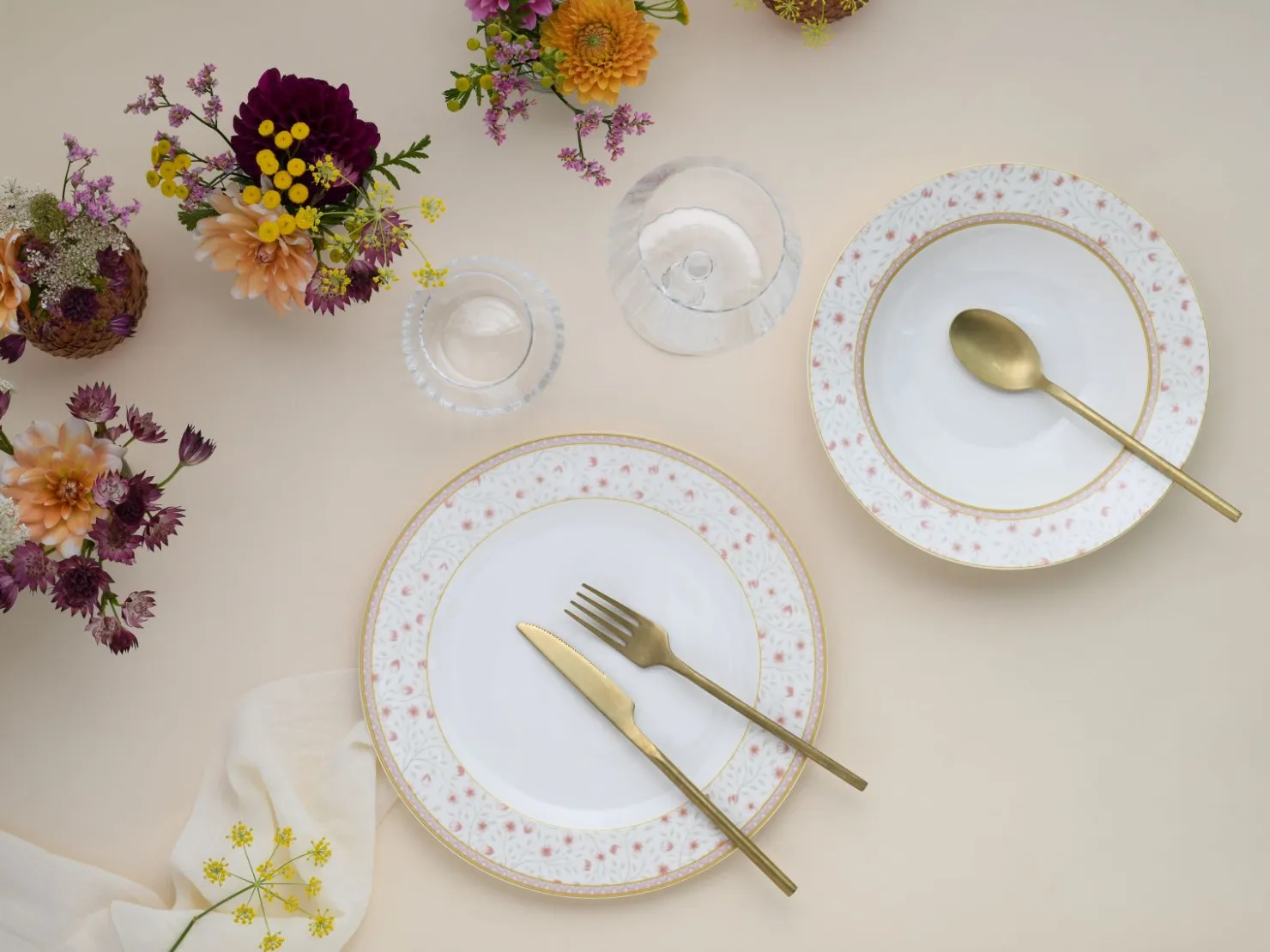 Creatable Geschirrset|Emilia - Tafelservice 12-tlg - Creme weiss