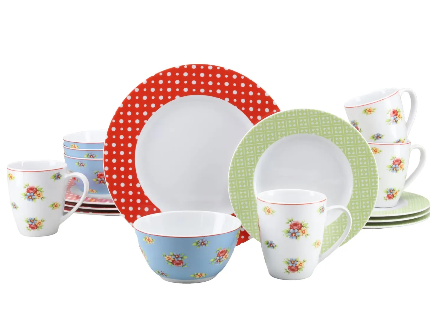 Creatable Geschirrset|Emily - Kombiservice 16-tlg - bunt