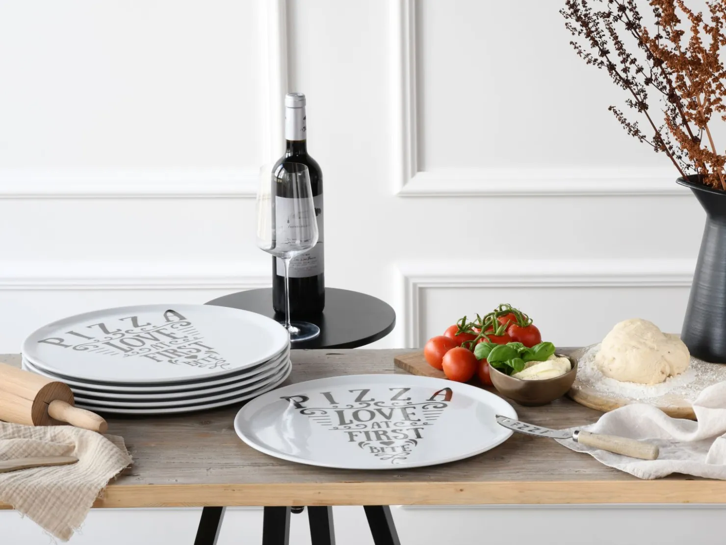 Creatable Pizza & Pasta|Geschirrset|Europa - Pizzateller 6-tlg - bunt