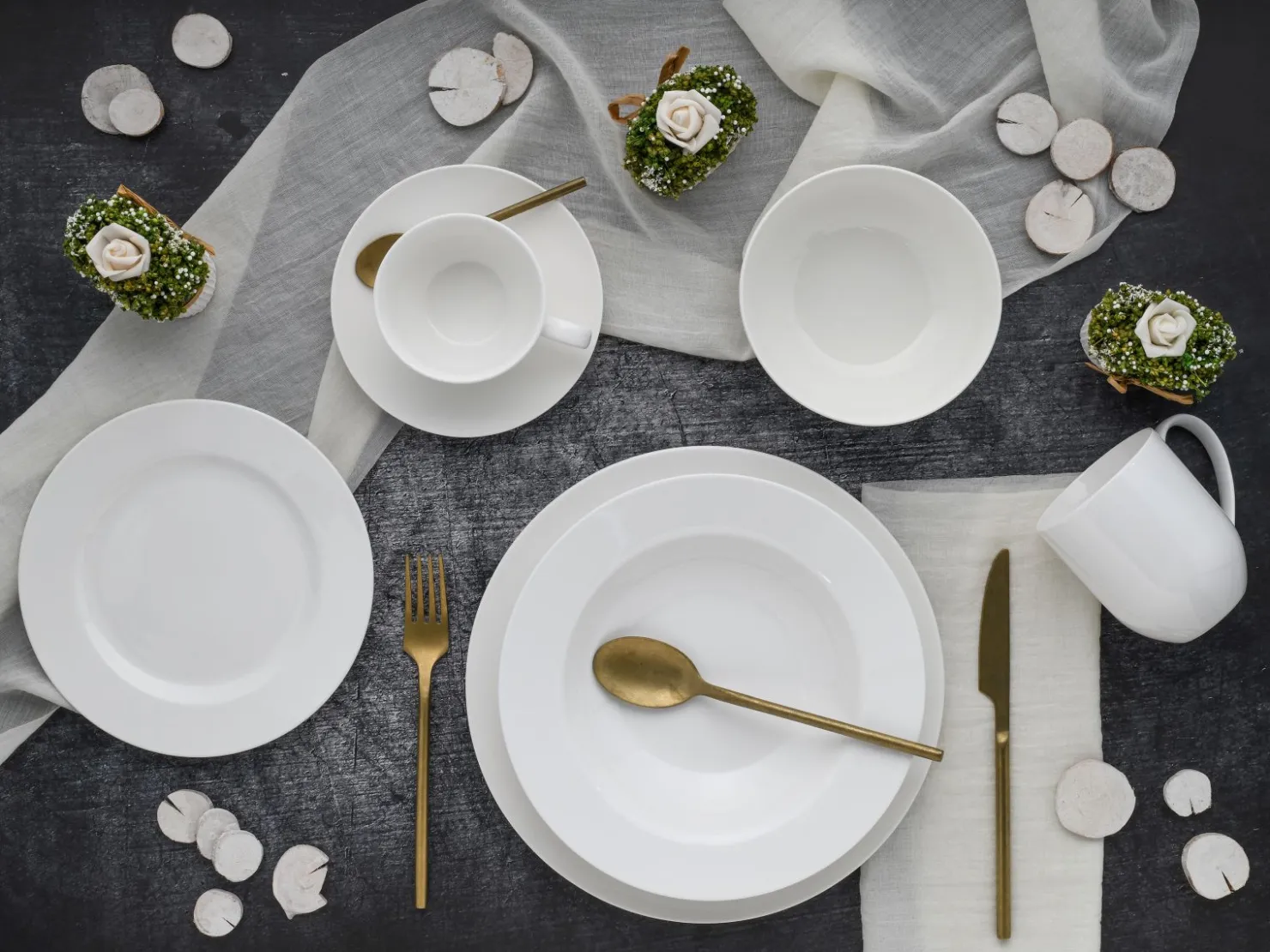 Creatable Geschirrset|Fleur Royal - Kombiservice - Creme weiss