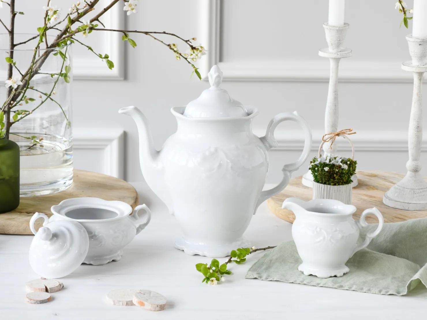 Creatable Geschirrset|Frederike - Kaffeegarnitur 3-tlg - Weiss