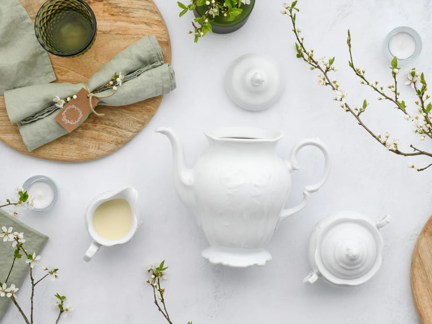 Creatable Geschirrset|Frederike - Kaffeegarnitur 3-tlg - Weiss