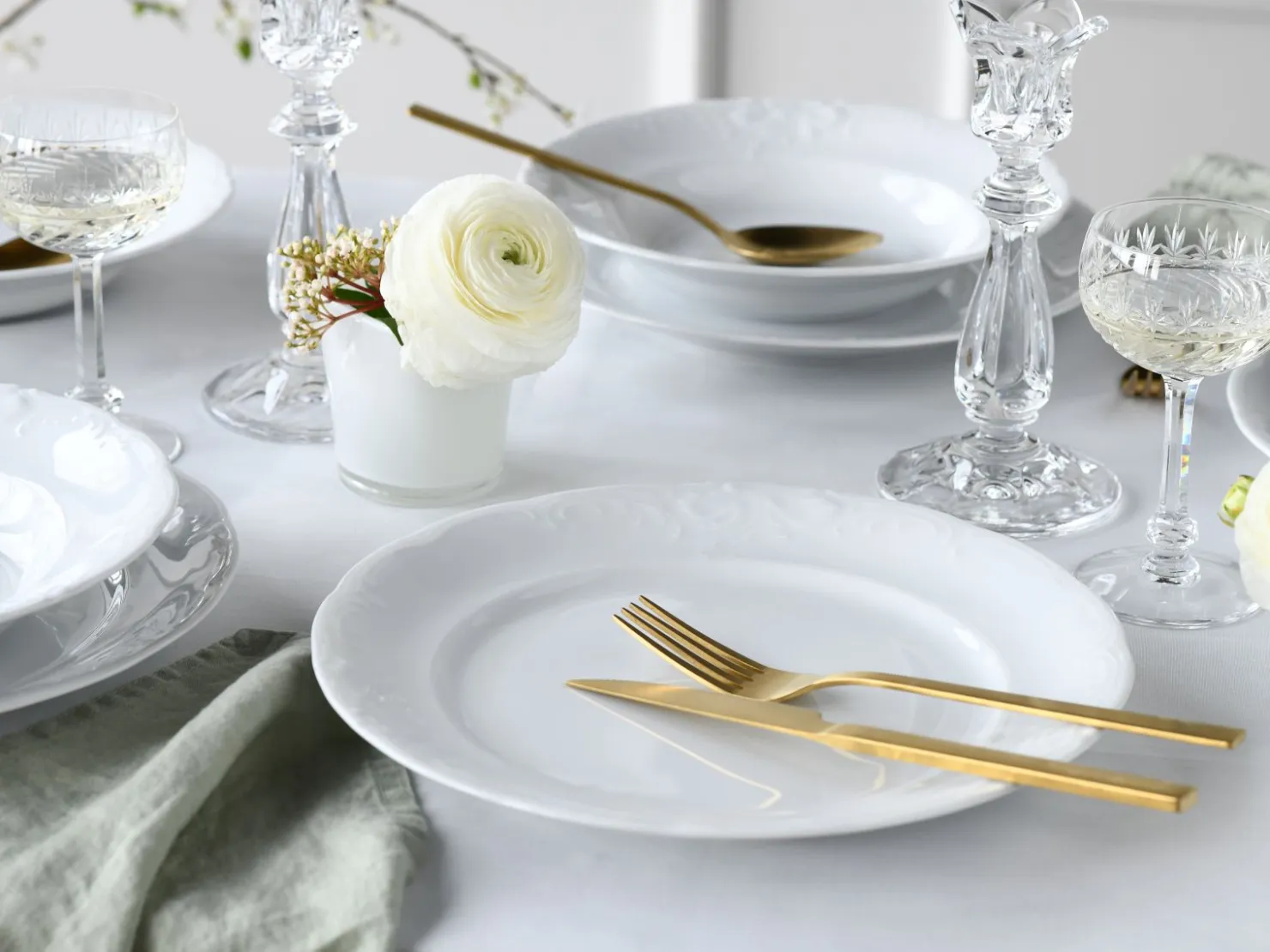 Creatable Geschirrset|Frederike - Tafelservice 12-tlg - Weiss