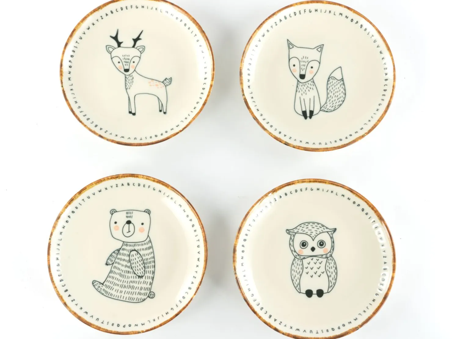 Creatable Geschirrset|Freunde des Waldes - Tellerset 4-tlg - Bunt