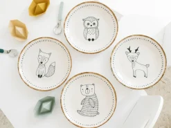 Creatable Geschirrset|Freunde des Waldes - Tellerset 4-tlg - Bunt