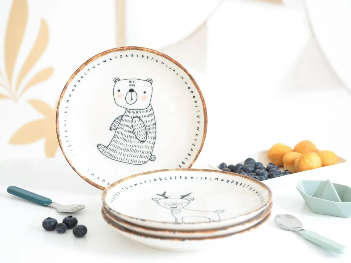 Creatable Geschirrset|Freunde des Waldes - Tellerset 4-tlg - Bunt