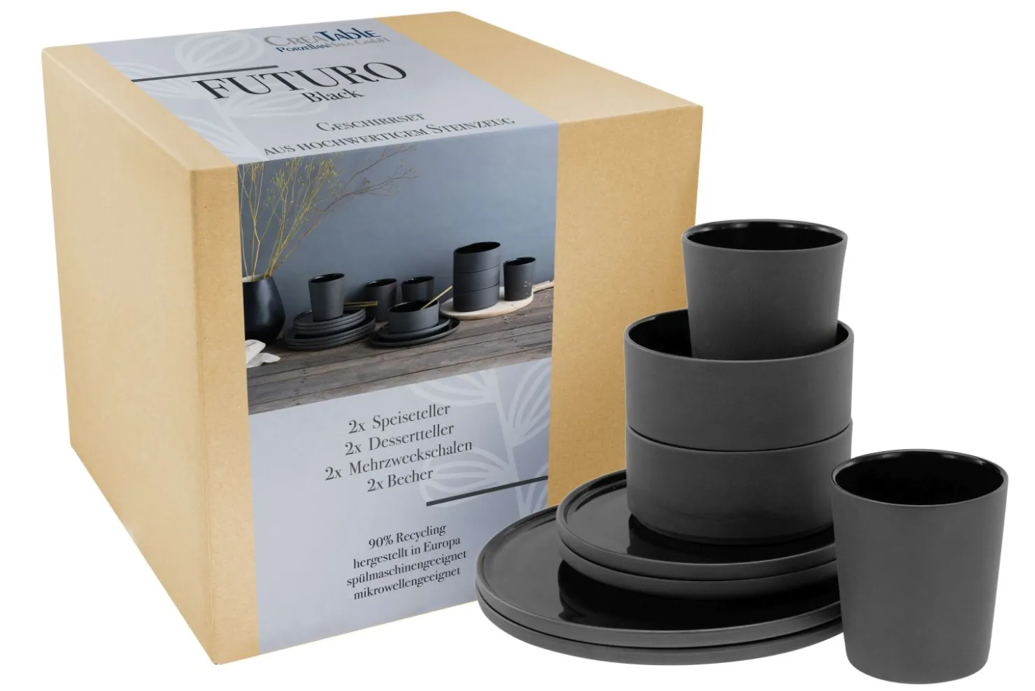 Creatable Geschirrset|Futuro - Kombiservice 8-tlg - Sand