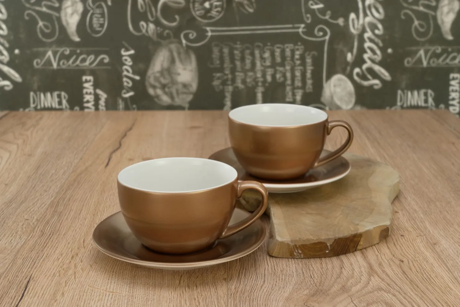 Creatable Geschirrset|Golden Days - Cappuccinoset 4-tlg - Weiss