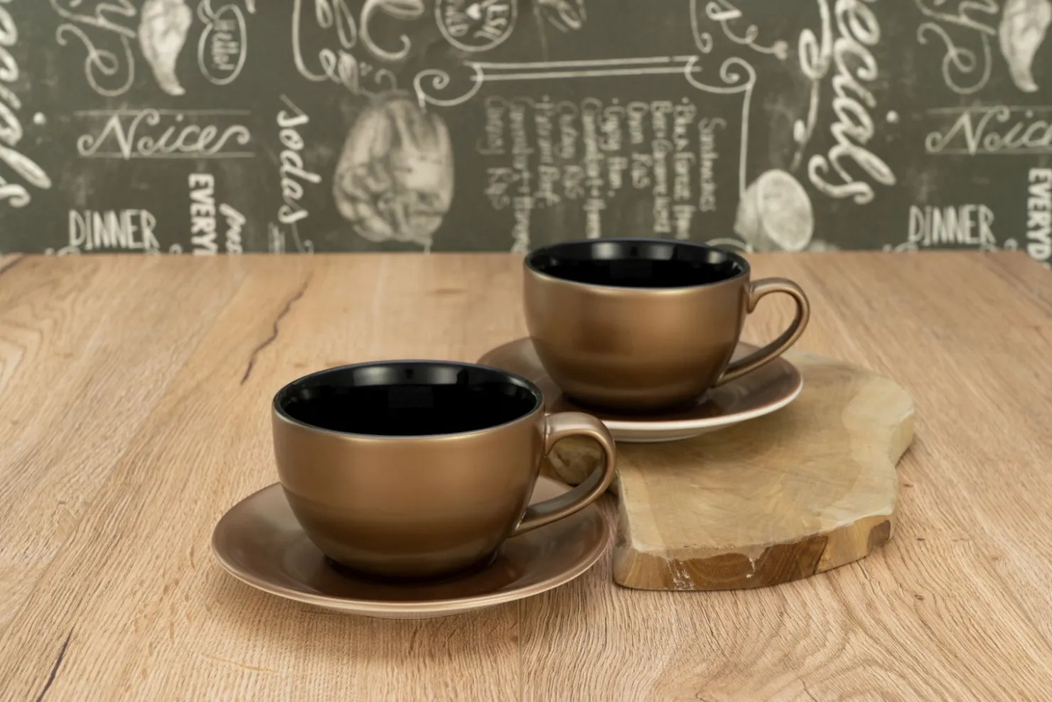 Creatable Geschirrset|Golden Days - Cappuccinoset 4-tlg - Weiss