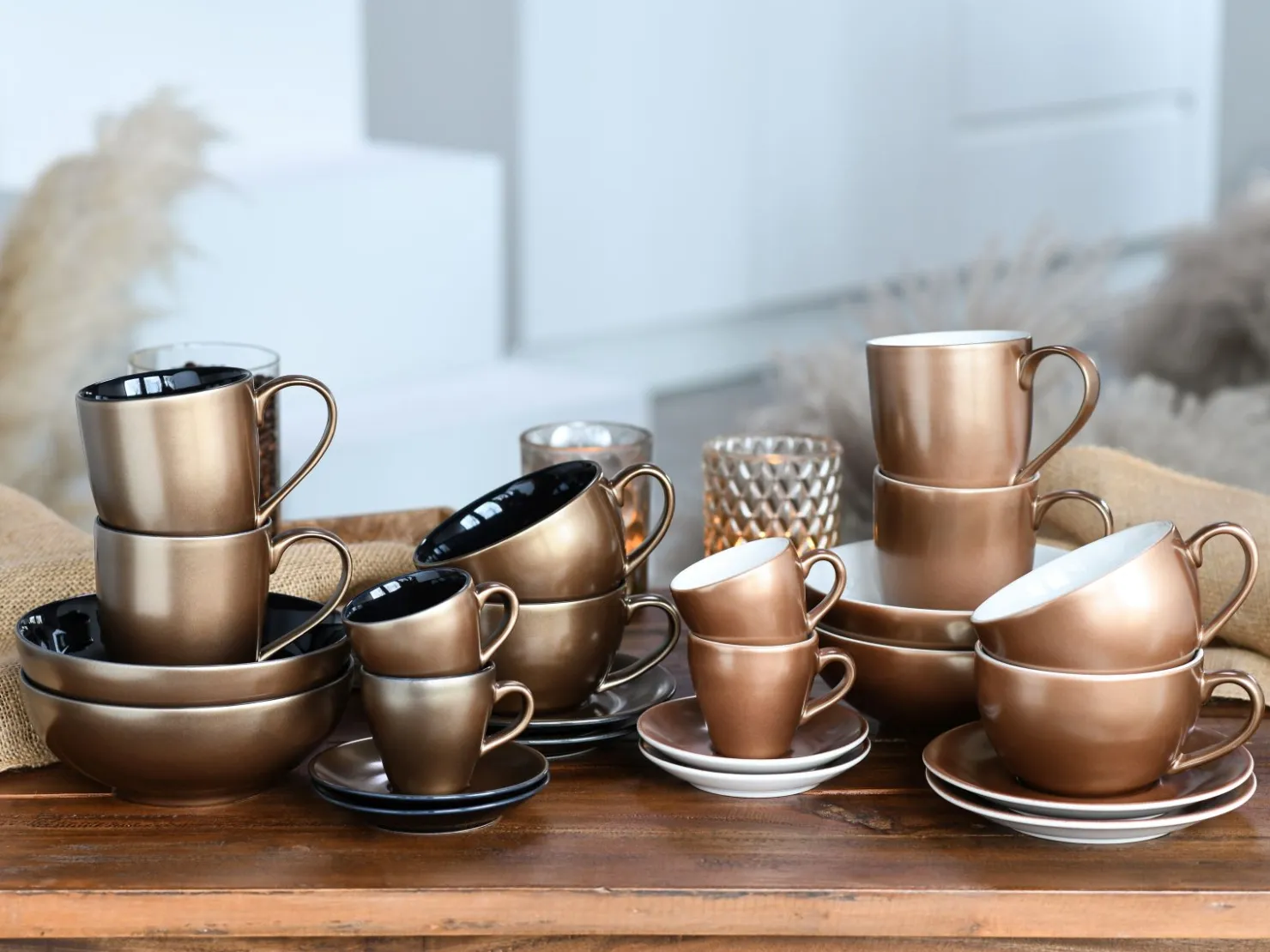 Creatable Geschirrset|Golden Days - Espressoset 4-tlg - Weiss