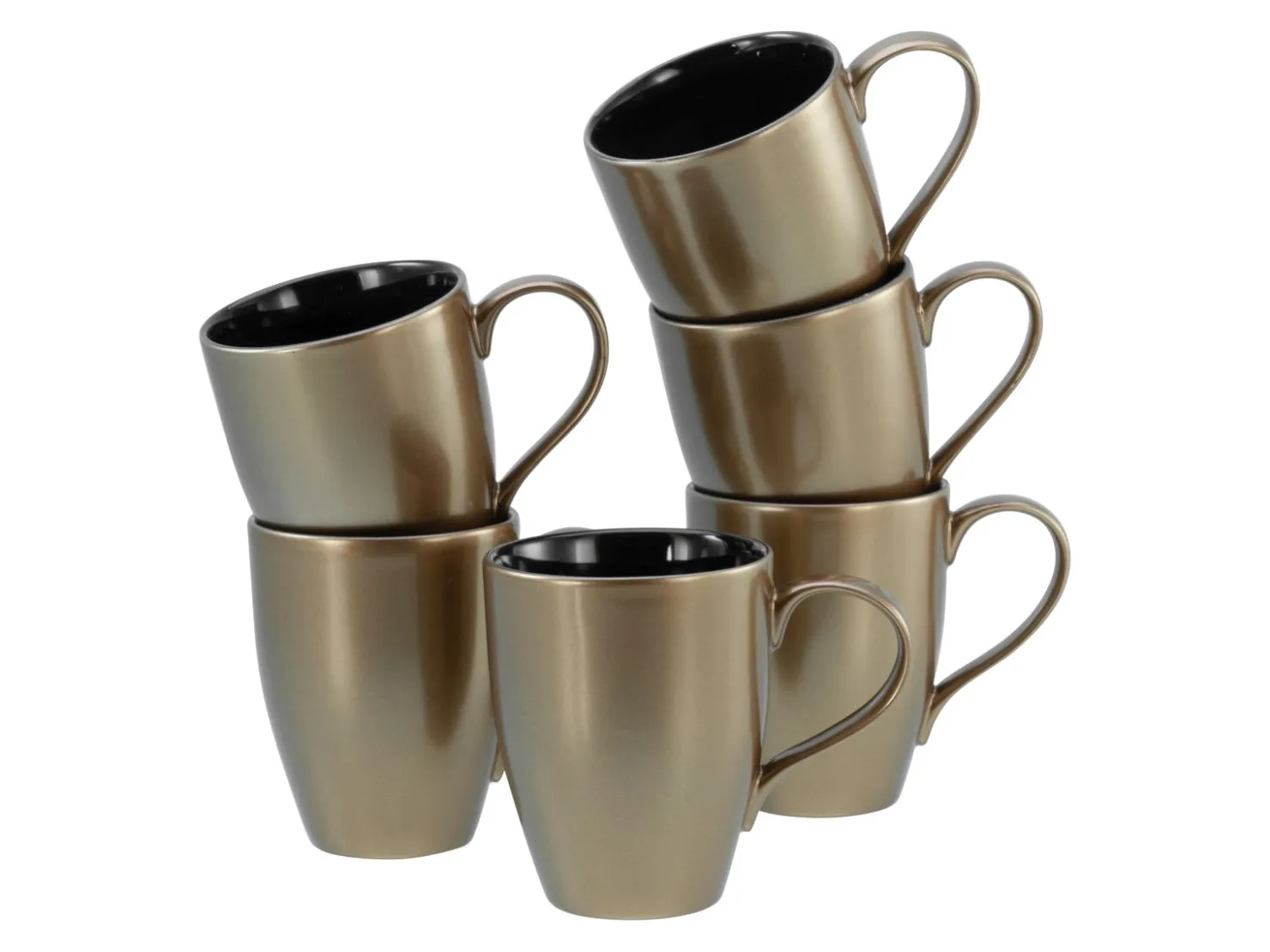 Creatable Becher & Tassen|Geschirrset|Golden Days - Kaffeebecher 6-tlg - Weiss