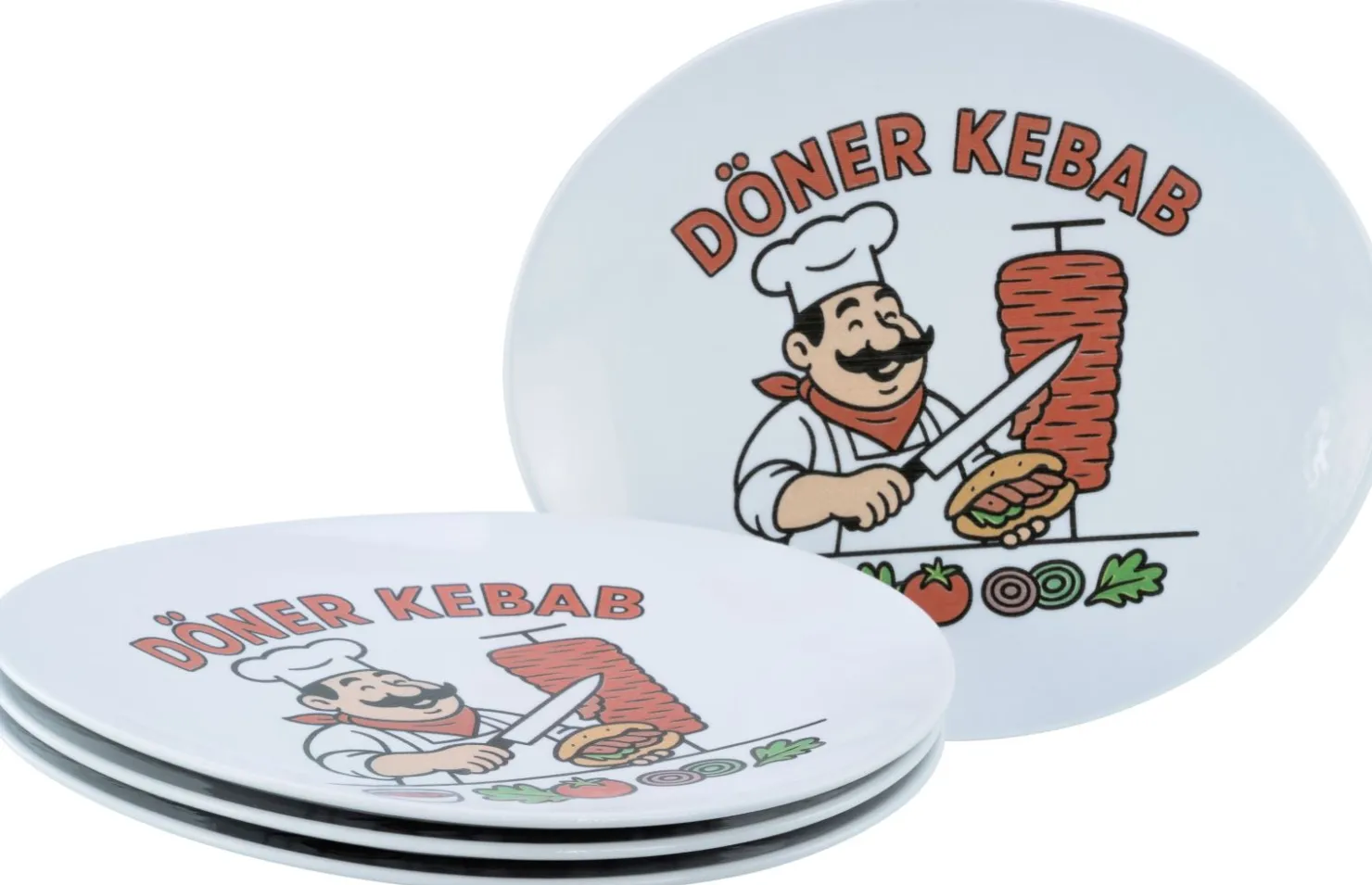 Creatable Geschirrset|Teller|Gourmet - Kebabteller 4-tlg - Weiss