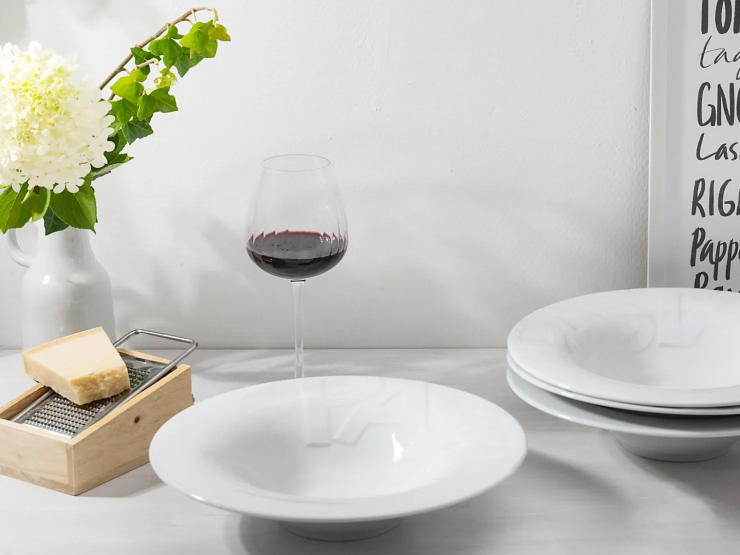 Creatable Pizza & Pasta|Geschirrset|Gourmet - Pastateller 4-tlg - Weiss