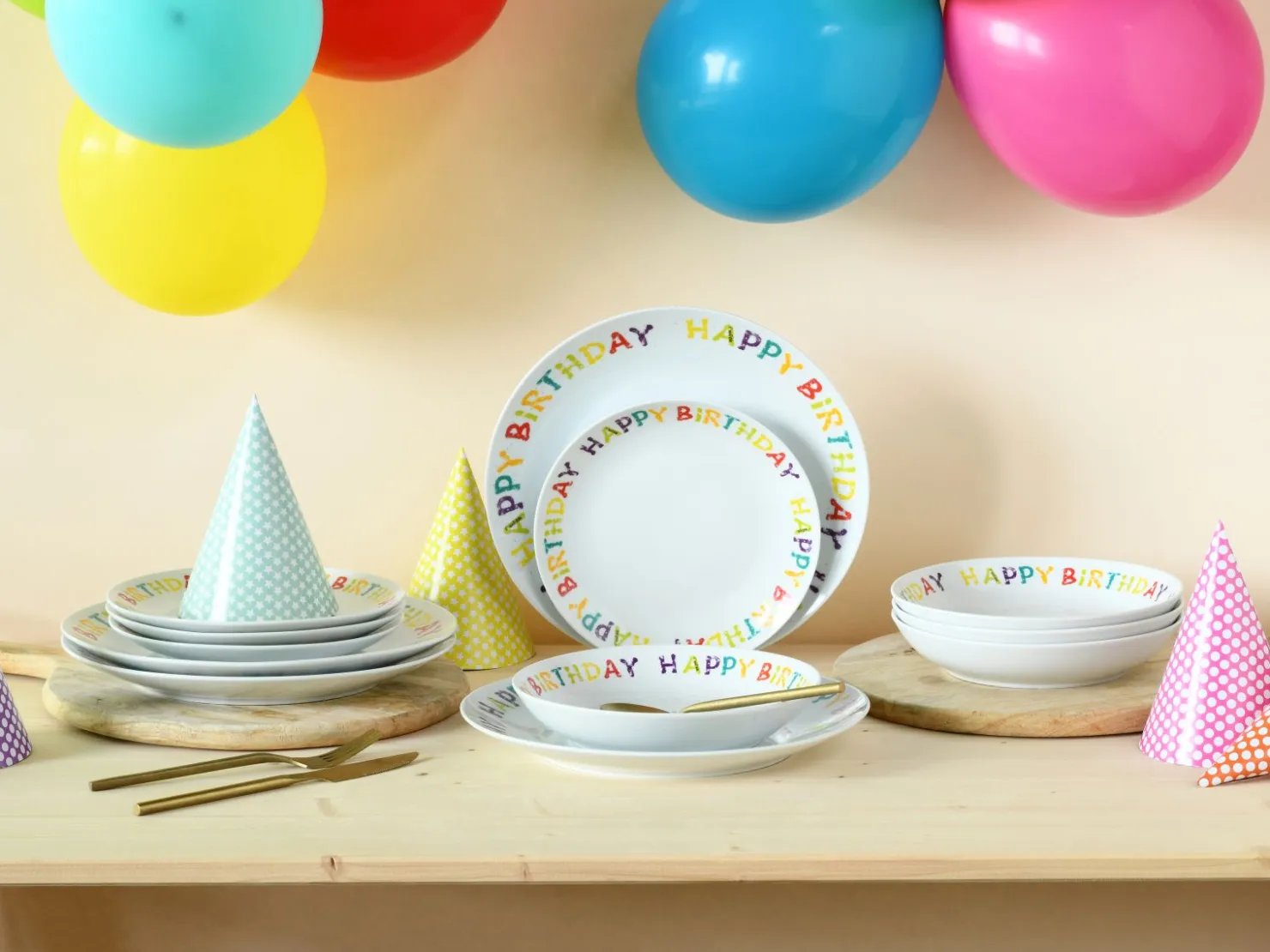 Creatable Geschirrset|Teller|Happy Birthday - Tellerset 12-tlg - Happy Birthday