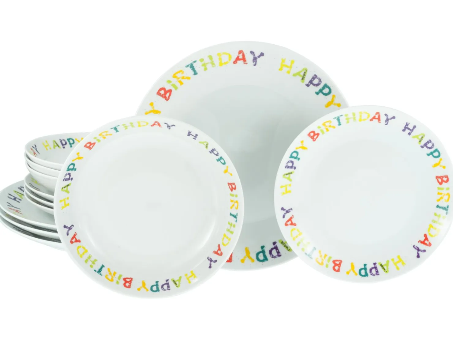 Creatable Geschirrset|Teller|Happy Birthday - Tellerset 12-tlg - Happy Birthday