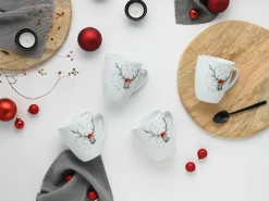 Creatable Becher & Tassen|Geschirrset|Hirsch - Kaffeebecher 6-tlg - Weiss
