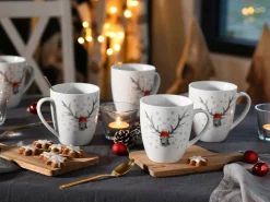 Creatable Becher & Tassen|Geschirrset|Hirsch - Kaffeebecher 6-tlg - Weiss