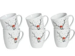 Creatable Becher & Tassen|Geschirrset|Hirsch - Kaffeebecher 6-tlg - Weiss