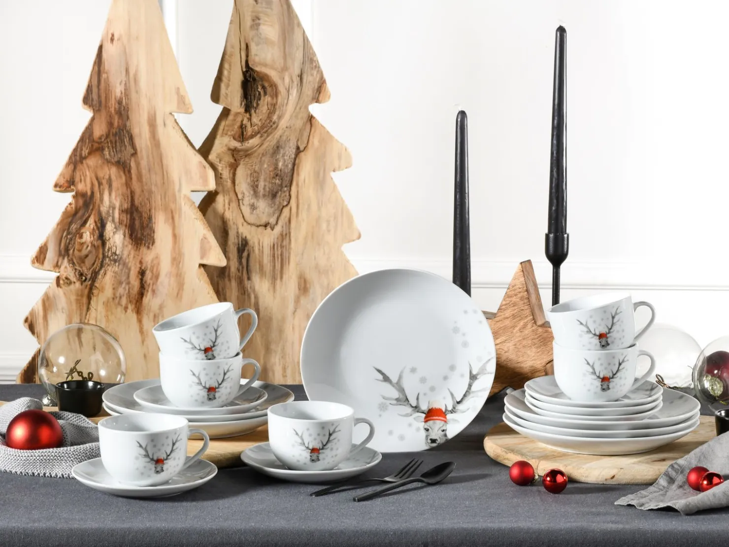 Creatable Geschirrset|Hirsch - Kaffeeservice - Weiss