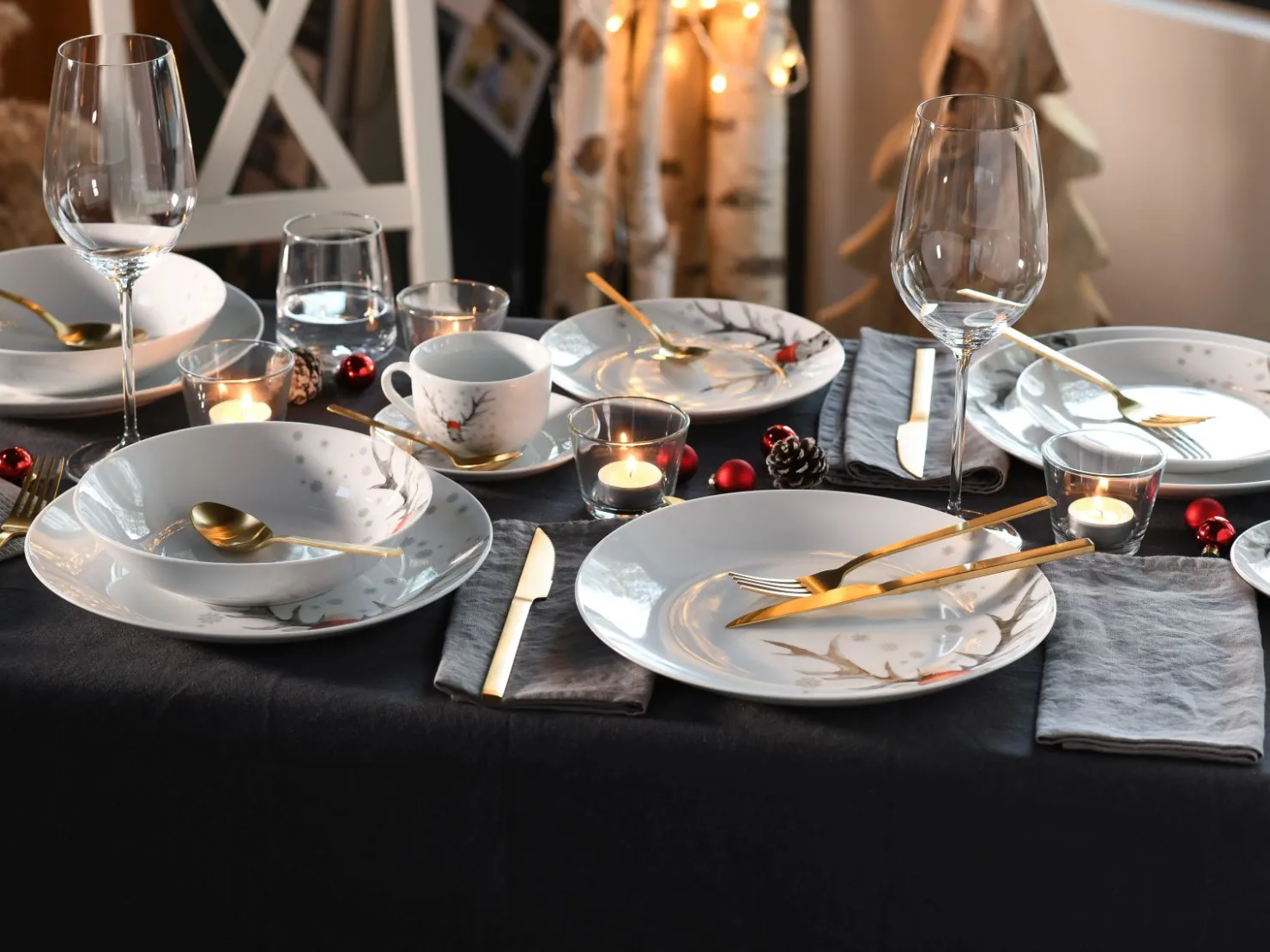 Creatable Geschirrset|Hirsch - Kombiservice - Weiss
