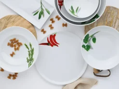 Creatable Geschirrset|Teller|Kräuter - Pizzateller 4-tlg - Chili