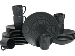 Creatable Geschirrset|Lava Stone - Kombiservice 24-tlg - Schwarz