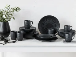 Creatable Geschirrset|Lava Stone - Kombiservice 24-tlg - Schwarz