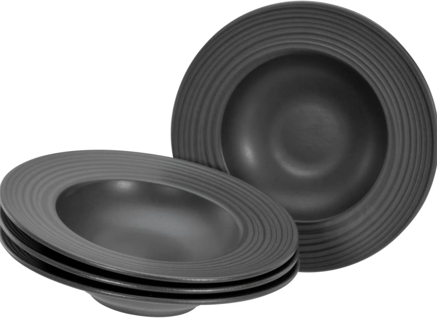 Creatable Pizza & Pasta|Geschirrset|Lava Stone - Pastateller 4-tlg - Schwarz