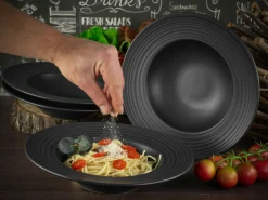 Creatable Pizza & Pasta|Geschirrset|Lava Stone - Pastateller 4-tlg - Schwarz