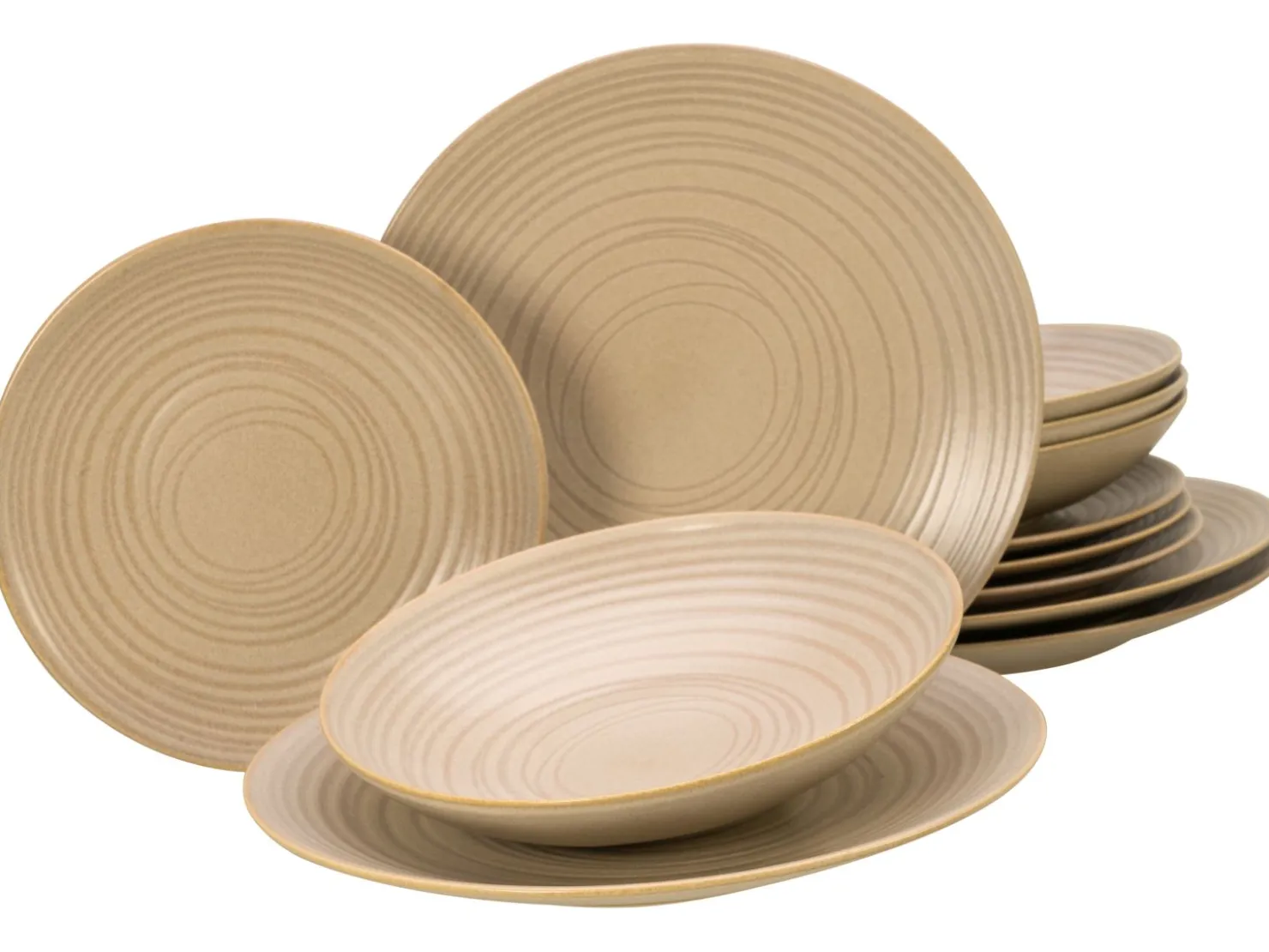 Creatable Geschirrset|Teller|Lava Stone - Tellerset 12-tlg, Lava Stone - Tafelservice 12-tlg - Schwarz