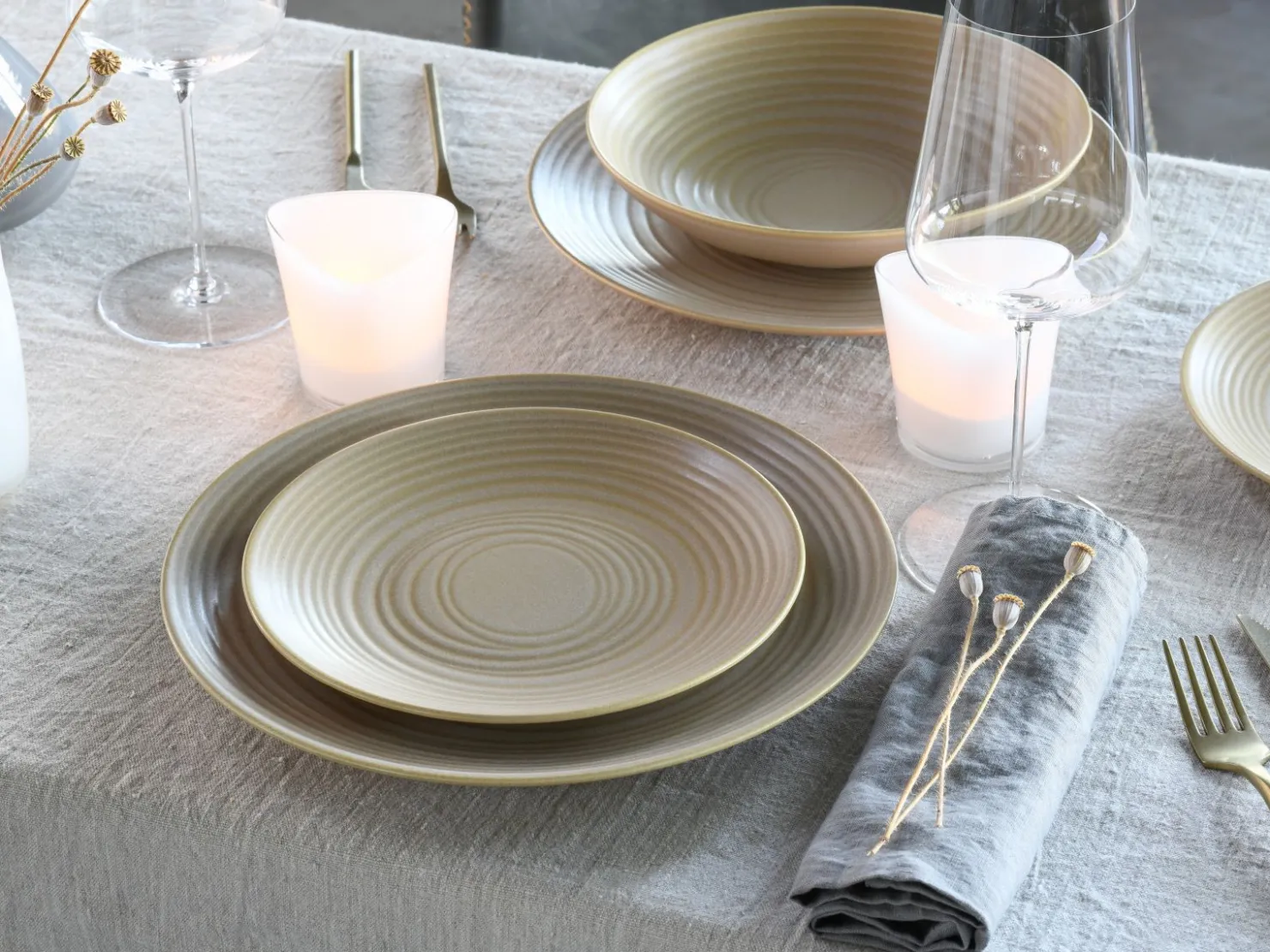 Creatable Geschirrset|Teller|Lava Stone - Tellerset 12-tlg, Lava Stone - Tafelservice 12-tlg - Schwarz