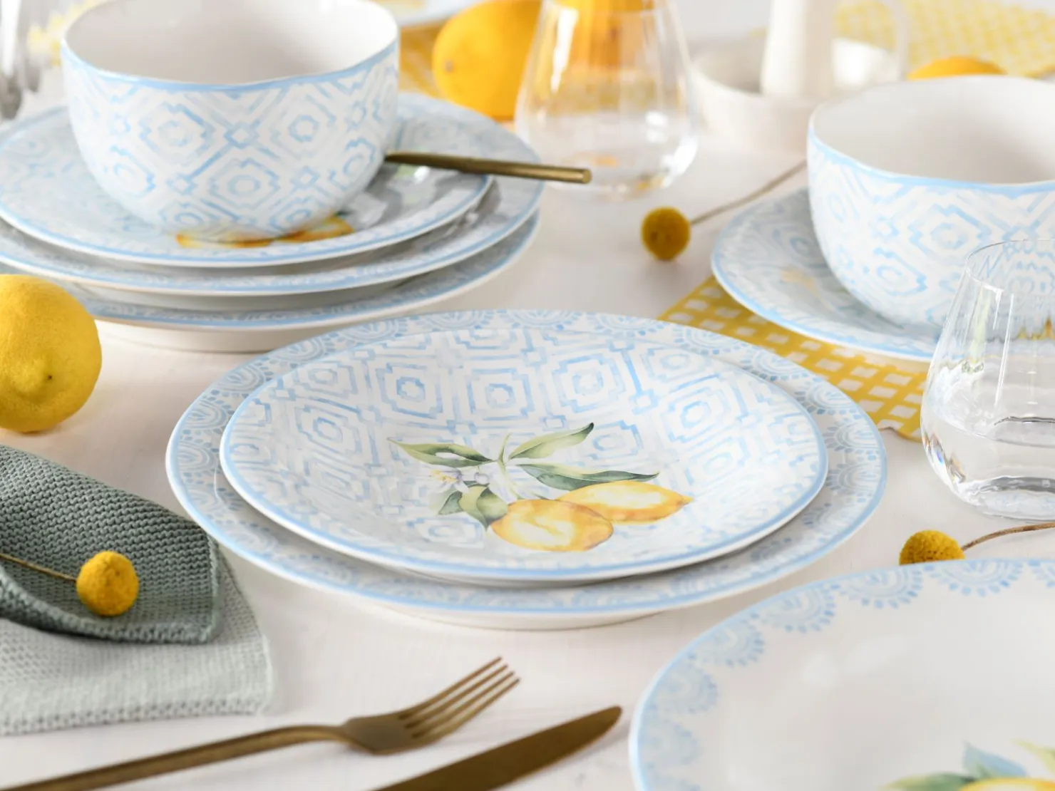 Creatable Geschirrset|Lemoncello - Tellerset 12-tlg - bunt
