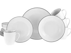 Creatable Geschirrset|Luna Black Line - Kombiservice 16-tlg - Black Line